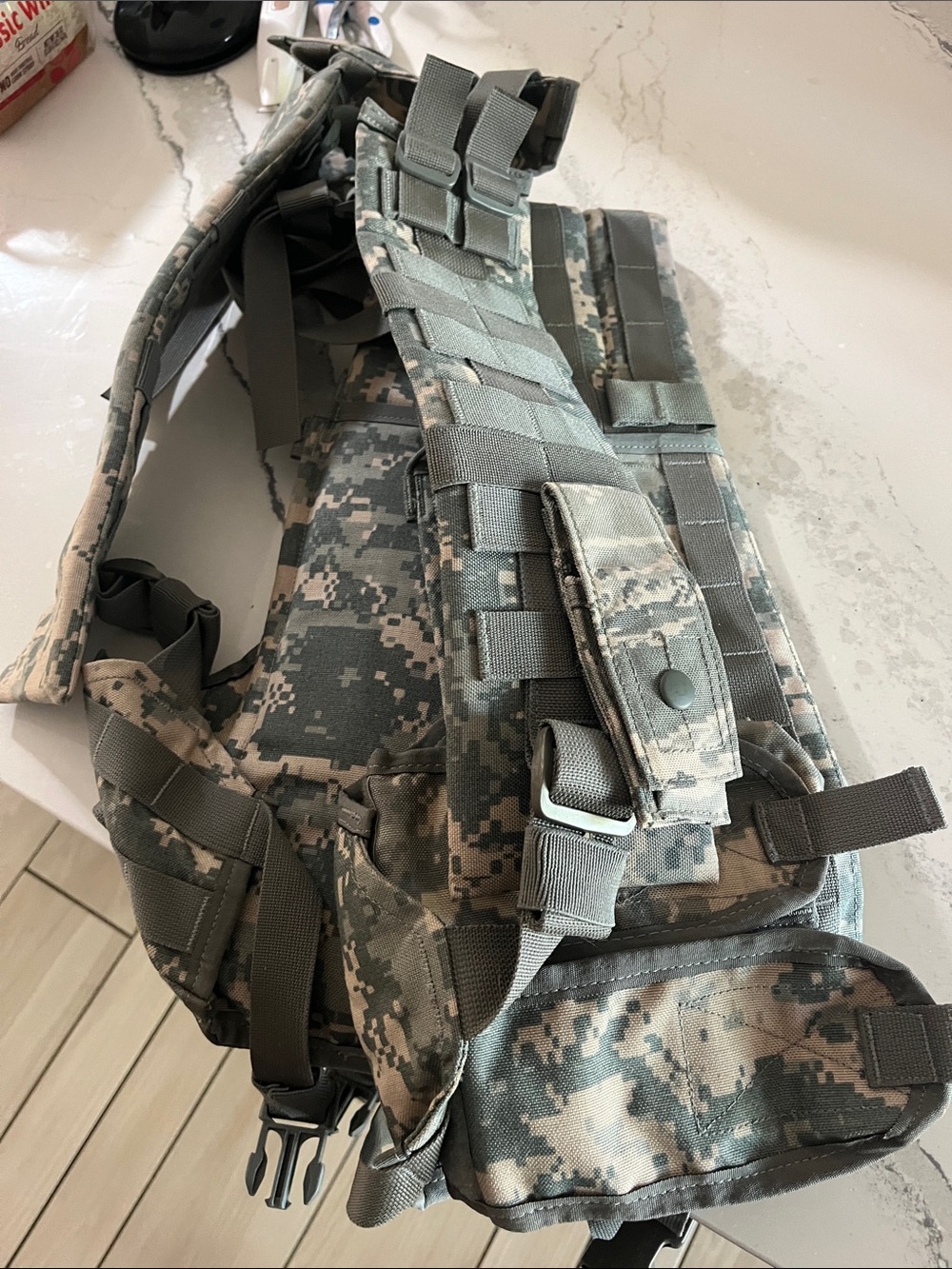 U.S. Army Digital Camo Tactical Vest in Gray and Tan